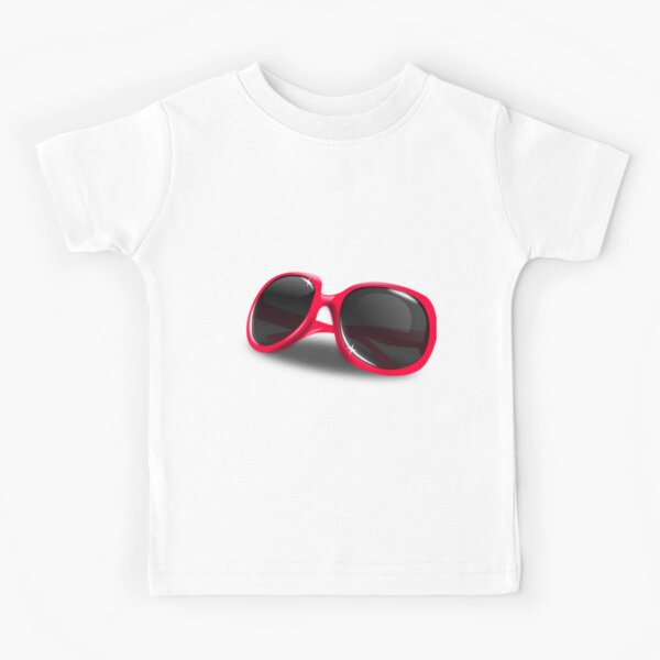 Camiseta roja algodón ecológico rayo gafas niño