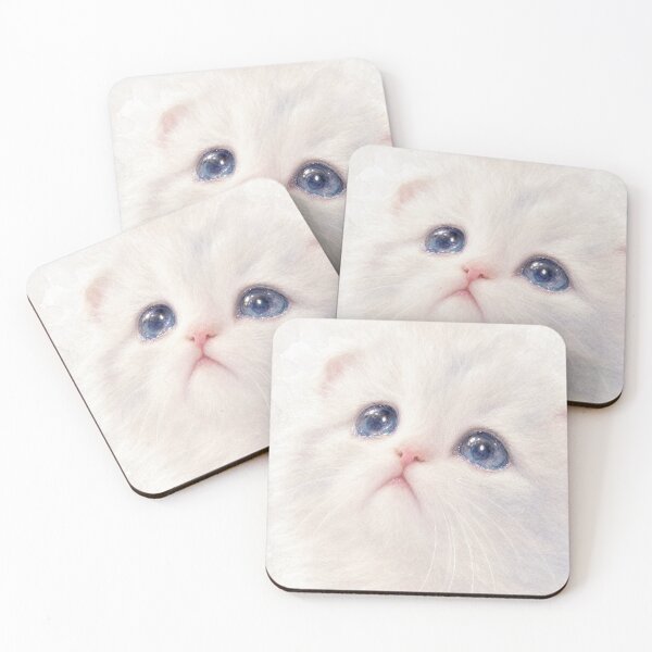 Item preview, Pure Soul Kitten - Angelic White Watercolor Art designed and sold by Fluffy Cherish World.