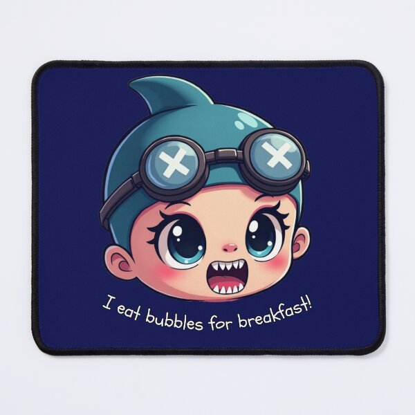 Item preview, I Eat Bubbles for Breakfast | Cute Baby Shark Boy Swimmer designed and sold by Powered By Chlorine.