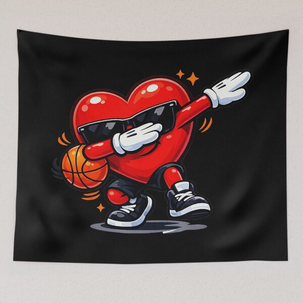 Item preview, Funny Dabbing Heart Basketball Valentine Cartoon Sports designed and sold by allistermariam.
