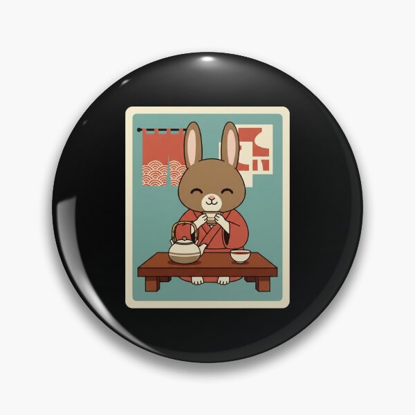 Item preview, Cute Tea Time Bunny in Cozy Traditional Japanese Setting designed and sold by JordynLadukeg65.