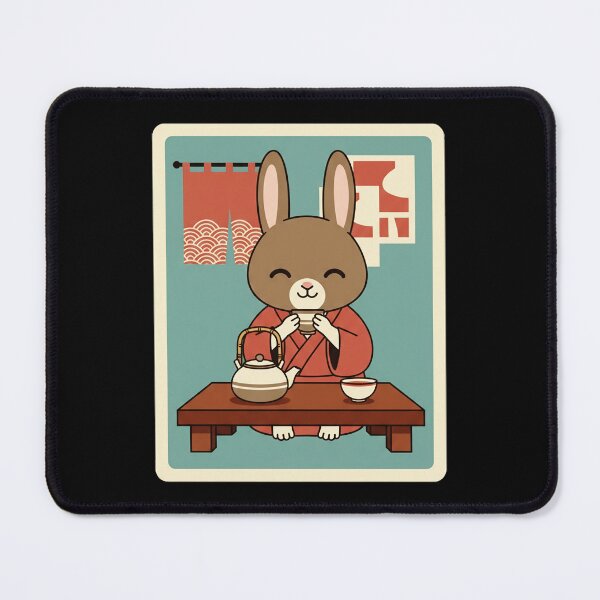 Item preview, Cute Tea Time Bunny in Cozy Traditional Japanese Setting designed and sold by JordynLadukeg65.