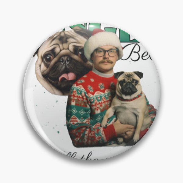 Item preview, Funny Jingle Bell Pug Christmas Portrait designed and sold by GenZFashion000.