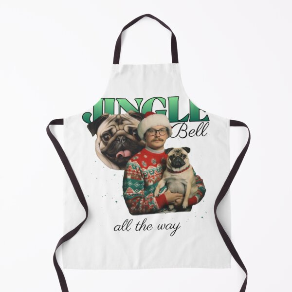 Item preview, Funny Jingle Bell Pug Christmas Portrait designed and sold by GenZFashion000.