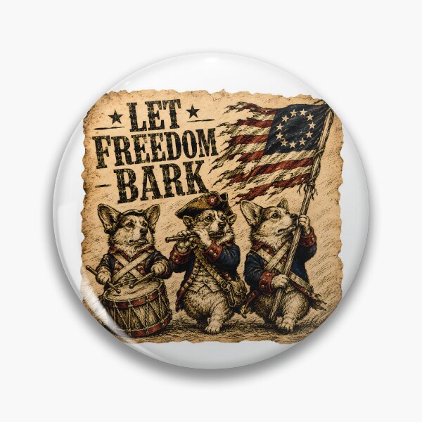 Item preview, Let Freedom Bark Corgi Revolutionary Marching Band designed and sold by chattsuede.