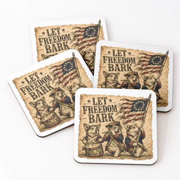 Item preview, Let Freedom Bark Corgi Revolutionary Marching Band designed and sold by chattsuede.