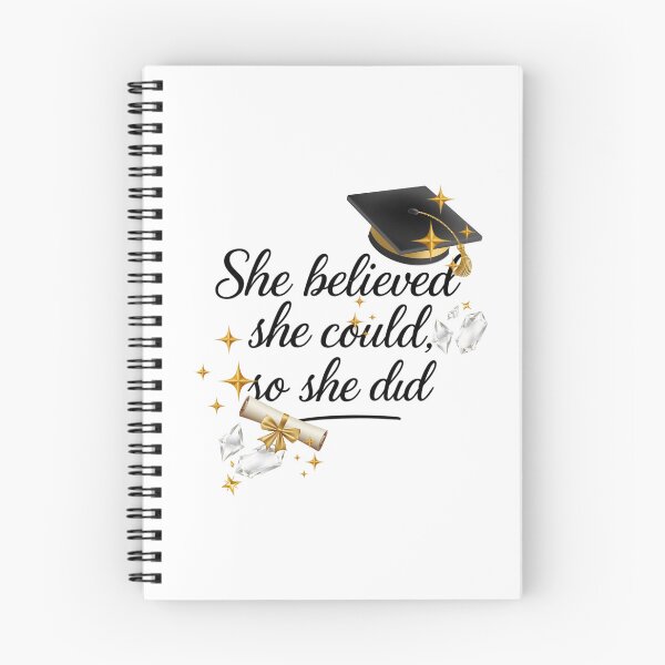 Item preview, She Believed She Could So She Did Quote with Graduation Hat, Diploma, & Diamonds designed and sold by jeweleddesigns.
