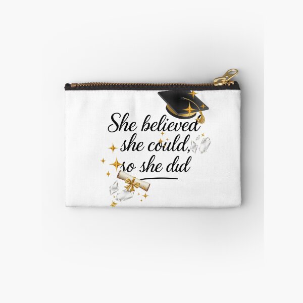 Item preview, She Believed She Could So She Did Quote with Graduation Hat, Diploma, & Diamonds designed and sold by jeweleddesigns.