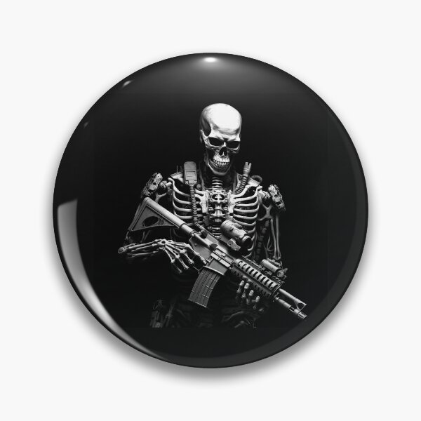 Item preview, Black and White Tactical Skeleton Soldier Art designed and sold by inkoutninja.