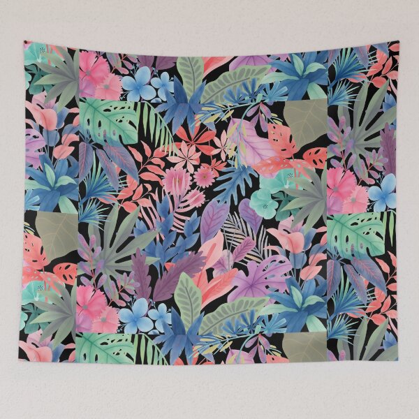 Item preview, Vibrant Tropical Floral Medley Seamless Pattern designed and sold by shaescreations1.