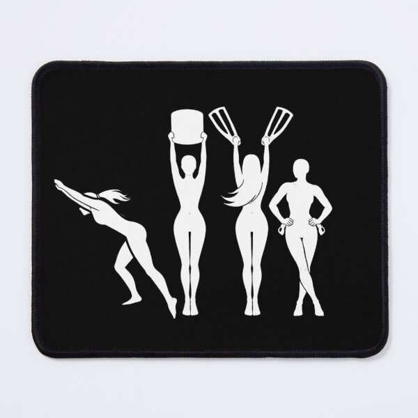 Item preview, Swim Squad Gals Female Swimmer Silhouette Lineup designed and sold by Powered By Chlorine.