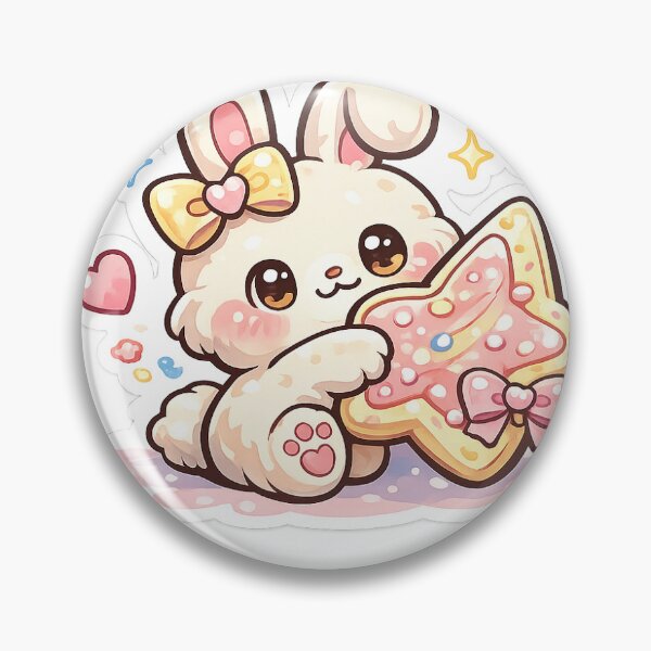 Item preview, Cute Bunny with Star Cookie Sticker designed and sold by InkPixell.