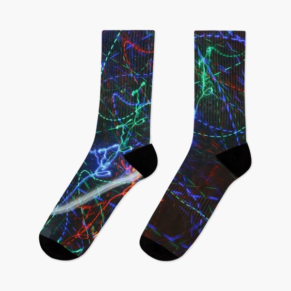 Item preview, Neon Light Trails Abstract Photography. Cyberpunk Long Exposure Wall Art Electric Lines designed and sold by TaynaraVieira.