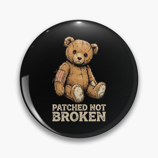 Item preview, Patched Teddy Bear Resilient Self Love Mental Health designed and sold by SplashTastic.