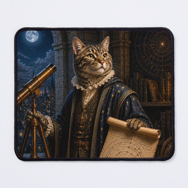 Item preview, Dreamscape Johannes Kepler An Imagined Life of a Sleeping Gray Cat designed and sold by Mindworx21.