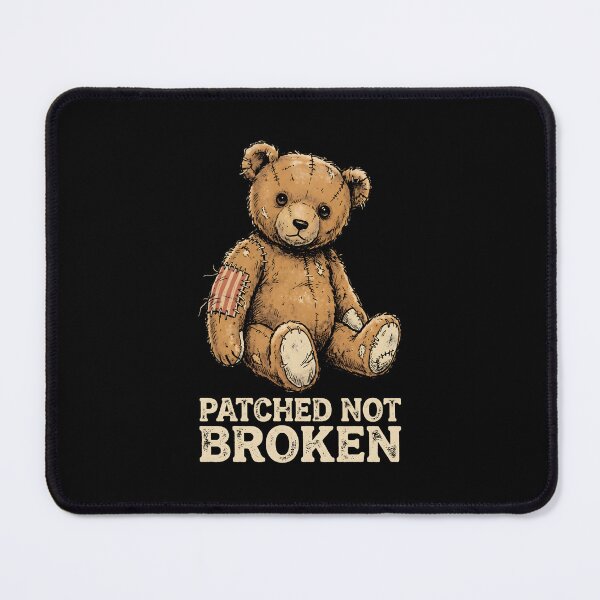 Item preview, Patched Teddy Bear Resilient Self Love Mental Health designed and sold by SplashTastic.