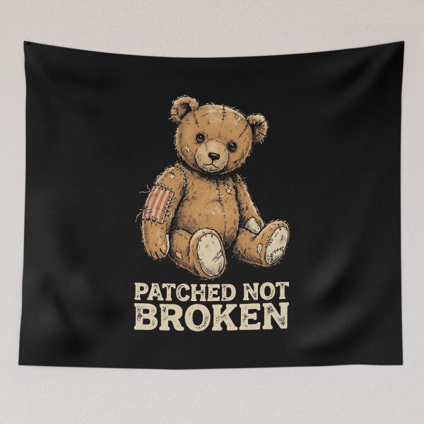 Item preview, Patched Teddy Bear Resilient Self Love Mental Health designed and sold by SplashTastic.