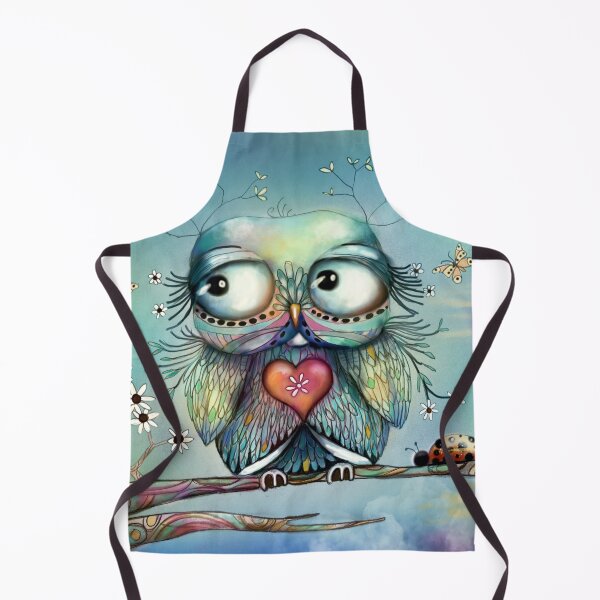 Item preview, Cute Little Whimsical Wood Owl with Heart and Balloon designed and sold by Karin Taylor.