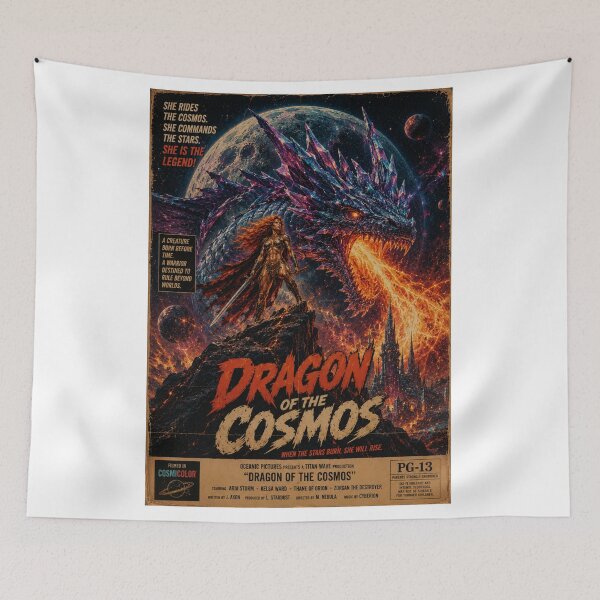 Item preview, Dragon of the Cosmos Poster Epic Space Fantasy designed and sold by JonelleTshirts.