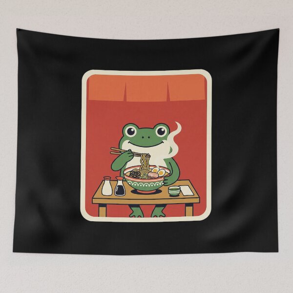 Item preview, Cute Frog Noodle Lover Cozy Ramen Dinner Animal designed and sold by JordynLadukeg65.