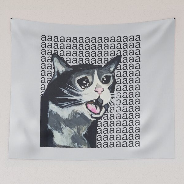 Item preview, screaming crying cat meme designed and sold by mooneko.