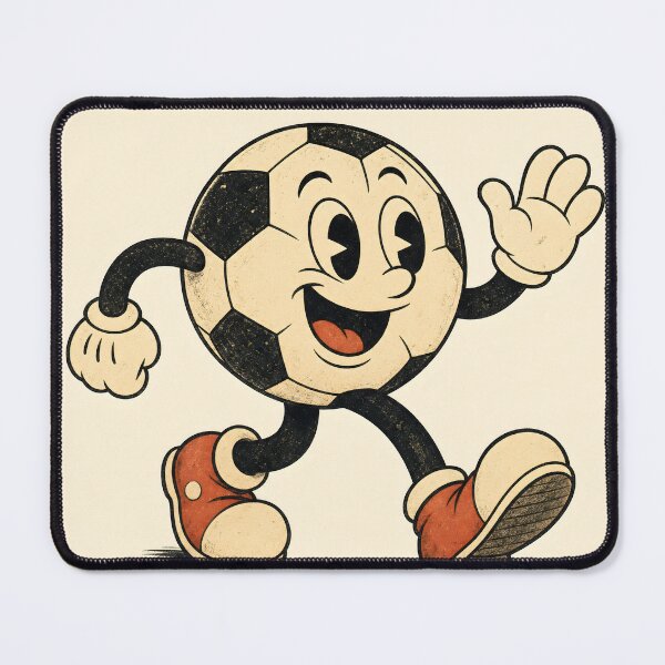 Item preview, Retro 1930s Rubber Hose Cartoon Soccer Ball Mascot designed and sold by Glitchart66.