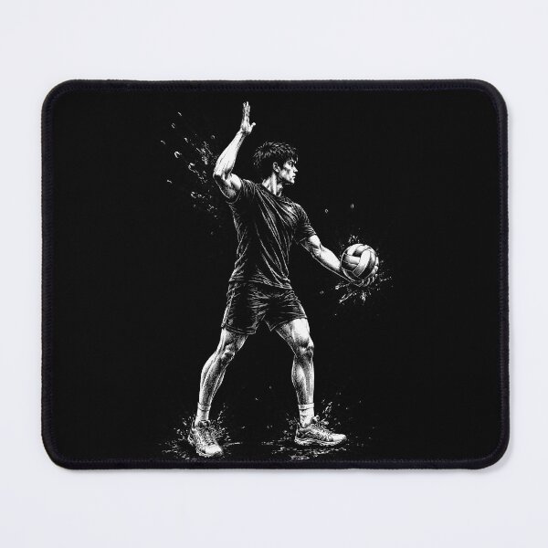 Item preview, Float Serve Volleyball Player Black and White Ink Splash Art Print Volleyball Gift designed and sold by NorthRally.