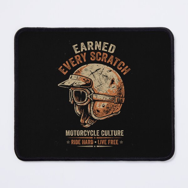 Item preview, Earned Every Scratch Motorcycle Culture Vintage Helmet designed and sold by SplashTastic.