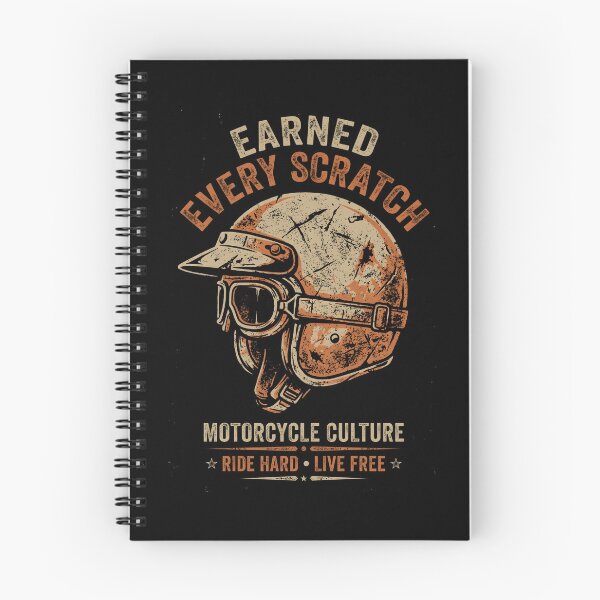 Item preview, Earned Every Scratch Motorcycle Culture Vintage Helmet designed and sold by SplashTastic.
