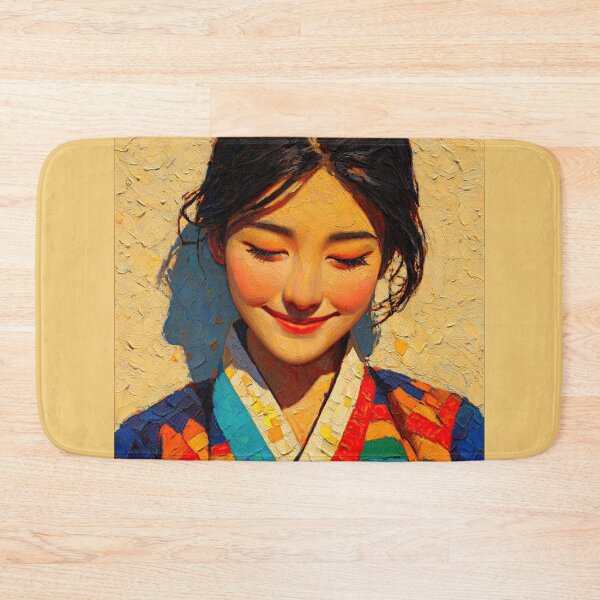 Item preview, Beautiful Woman Wearing Colorful Traditional Hanbok designed and sold by colorful-white.
