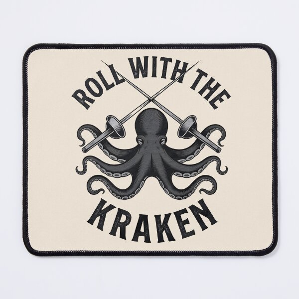 Item preview, Roll With The Kraken T‑Shirt & Sticker – Funny Octopus Fencing Meme Nautical Graphic designed and sold by ZyxDes.
