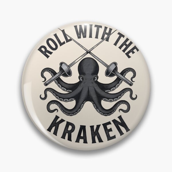 Item preview, Roll With The Kraken T‑Shirt & Sticker – Funny Octopus Fencing Meme Nautical Graphic designed and sold by ZyxDes.
