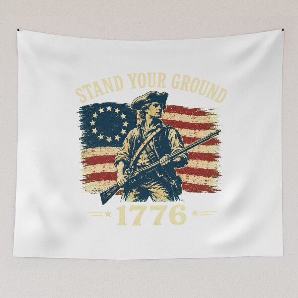 Item preview, Stand Your Ground 1776 Patriotic Minuteman Flag designed and sold by chattsuede.
