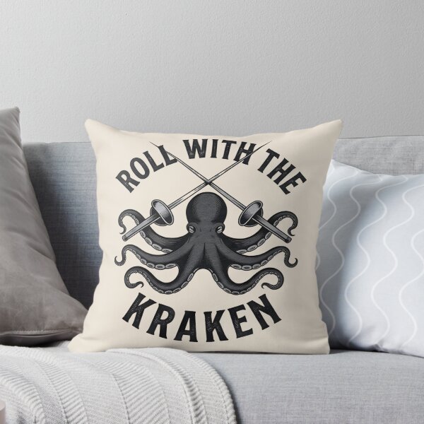Item preview, Roll With The Kraken T‑Shirt & Sticker – Funny Octopus Fencing Meme Nautical Graphic designed and sold by ZyxDes.