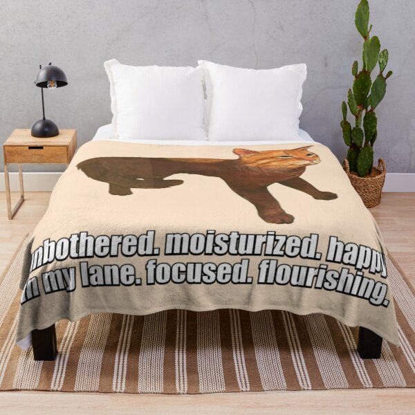 Item preview, unbothered. moisturized. happy. in my lane. focused. flourishing. cat meme designed and sold by mooneko.
