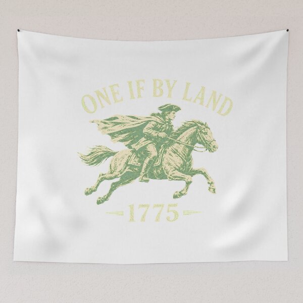 Item preview, One If By Land 1775 Colonial Rider Engraving designed and sold by chattsuede.