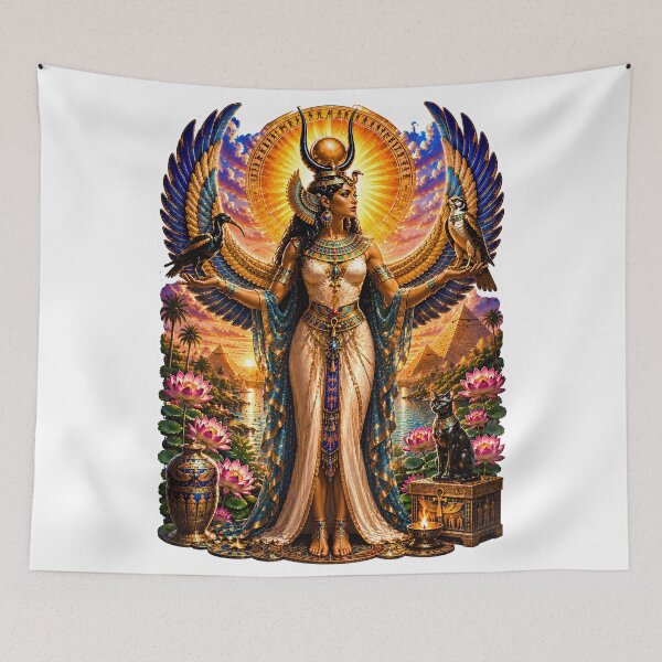 Item preview, Isis Goddess of Magic and Motherhood Egyptian Mythology Divine Queen Art designed and sold by MythwovenShop.