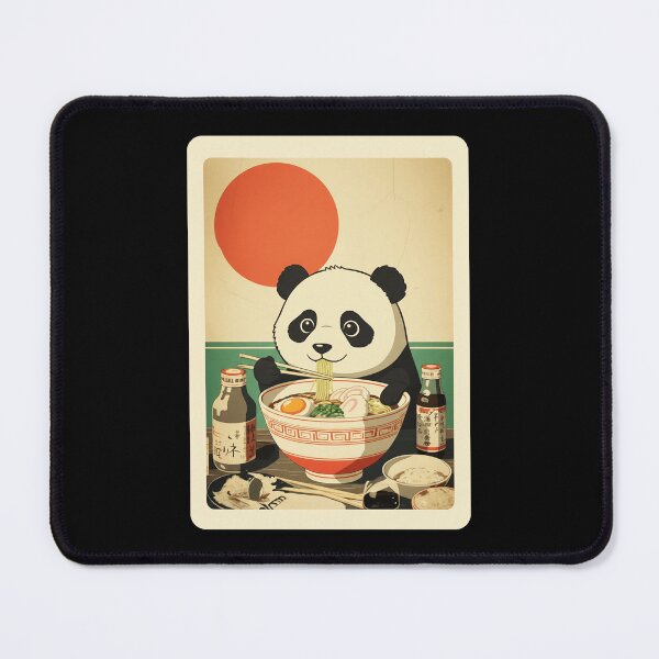 Item preview, Cute Panda Enjoying Ramen in Retro Japanese Food Poster designed and sold by JordynLadukeg65.