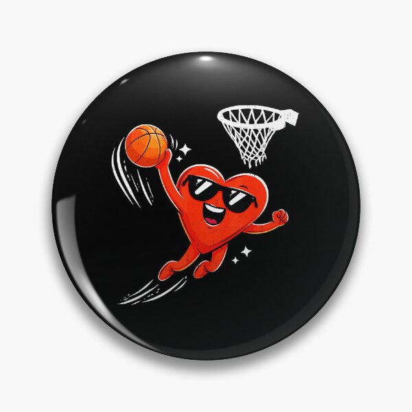 Item preview, Funny Basketball Heart Dunking Into the Hoop Valentine Cartoon designed and sold by allistermariam.