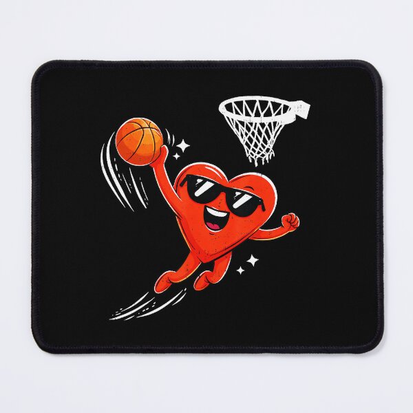 Item preview, Funny Basketball Heart Dunking Into the Hoop Valentine Cartoon designed and sold by allistermariam.