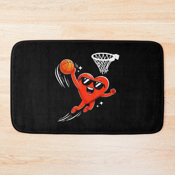 Item preview, Funny Basketball Heart Dunking Into the Hoop Valentine Cartoon designed and sold by allistermariam.