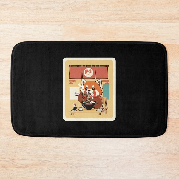 Item preview, Cute Red Panda Enjoying Hot Noodle Bowl Cozy Restaurant Scene designed and sold by JordynLadukeg65.