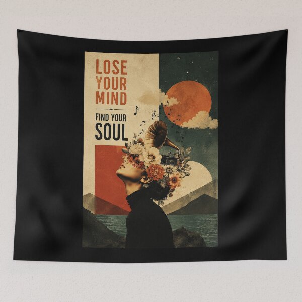 Item preview, Lose Your Mind Find Your Soul Vintage Surreal Music Collage designed and sold by ferminhays.