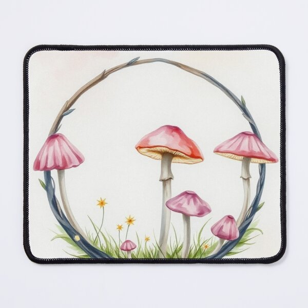 Item preview, Watercolor Pink Mushroom Vine Wreath Frame designed and sold by Vida e Arte.