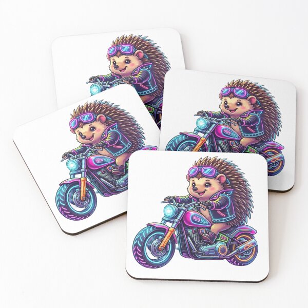 Item preview, Neon Rider - Cute hedgehog on a motorcycle designed and sold by NeonTraum.