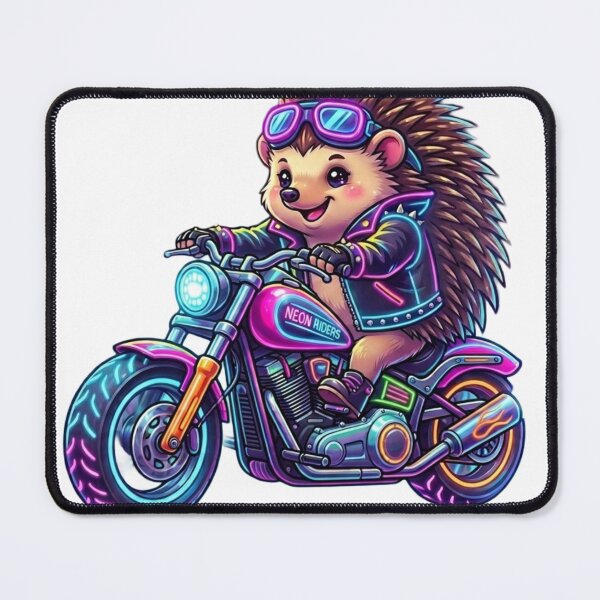 Item preview, Neon Rider - Cute hedgehog on a motorcycle designed and sold by NeonTraum.