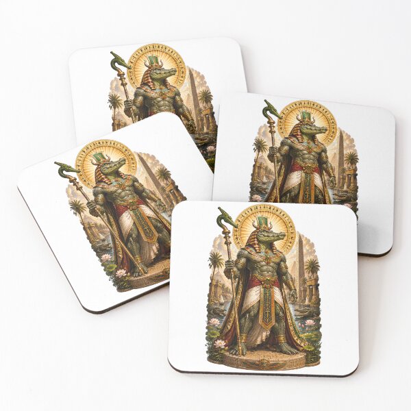 Item preview, Sobek God of the Nile and Power  Egyptian Mythology Crocodile God Art designed and sold by MythwovenShop.