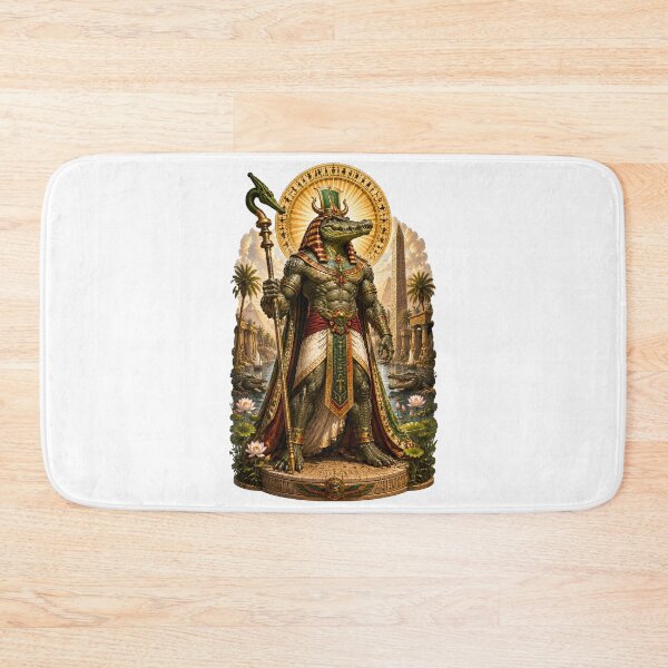 Item preview, Sobek God of the Nile and Power Egyptian Mythology Crocodile God Art designed and sold by MythwovenShop.