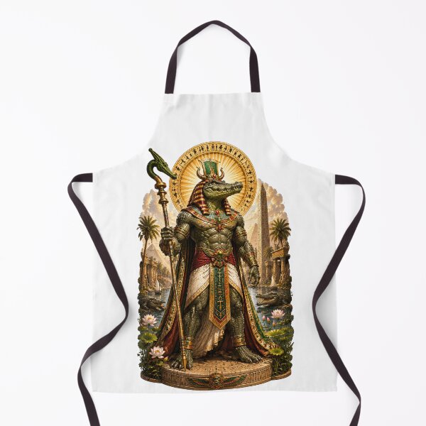 Item preview, Sobek God of the Nile and Power Egyptian Mythology Crocodile God Art designed and sold by MythwovenShop.