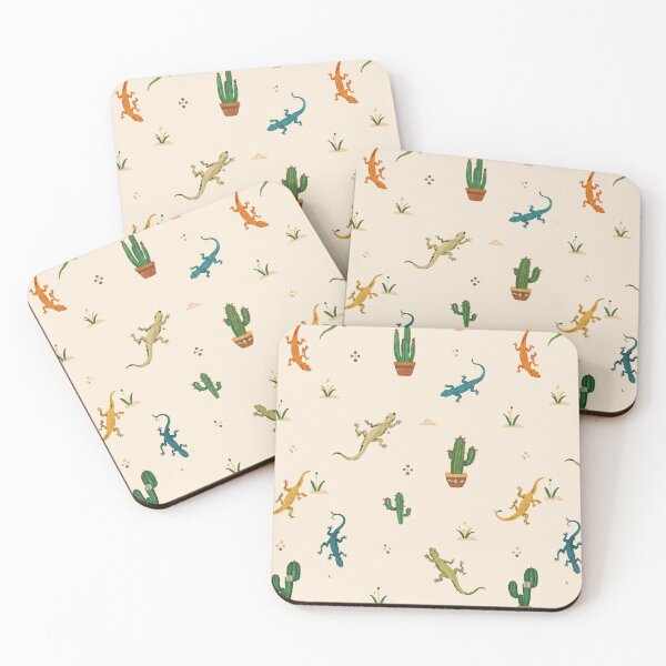 Item preview, Cute Lizard & Cactus Pattern | Desert Nature Aesthetic | Boho Southwestern Offset Art designed and sold by K Mood Studio.
